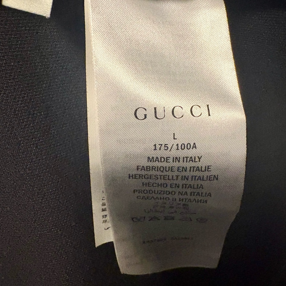 🔥 Gucci Men’s EUC Black Zip Hoodie/Jacket w/ GG logos & elbow pads, large - Picture 8 of 14